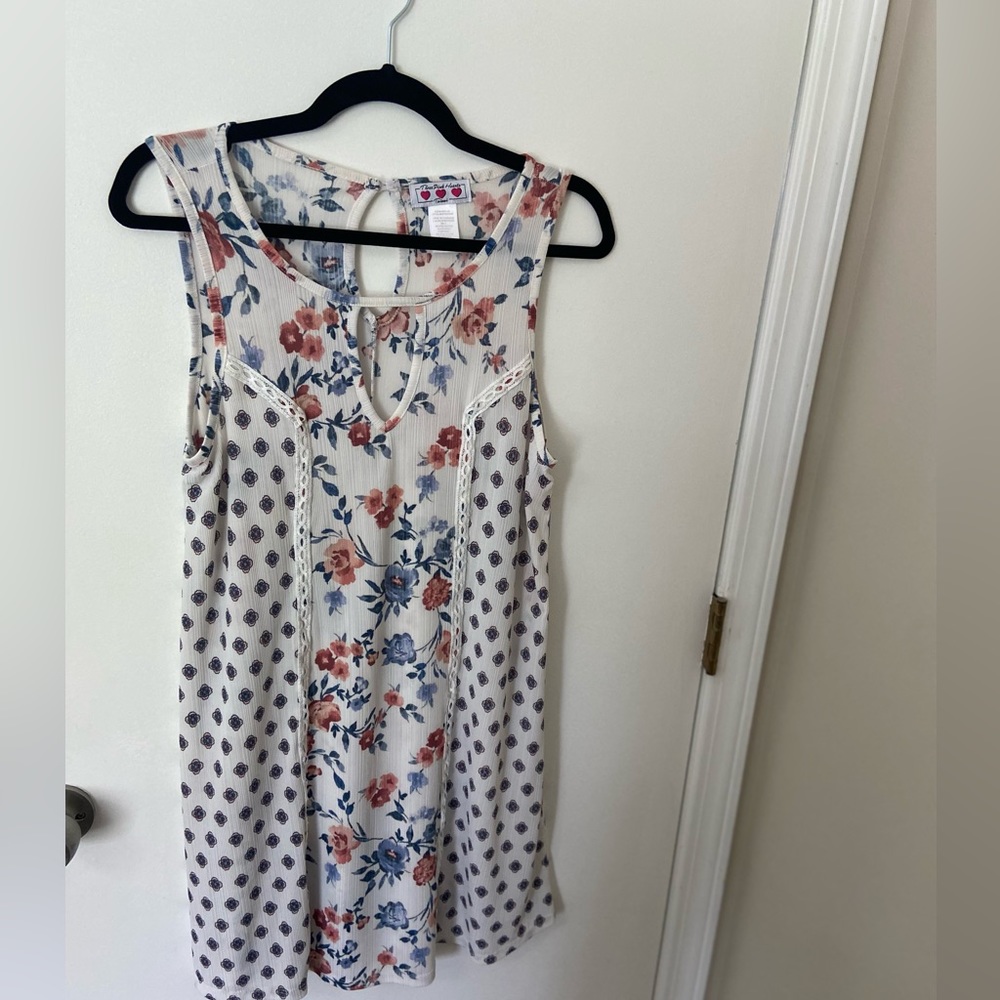 Three Pink Hearts Floral Dress